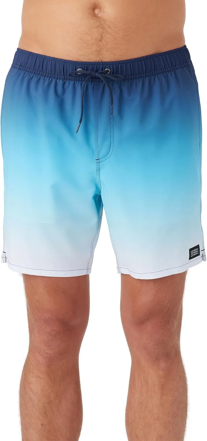 O'NEILL Men's 17 Inch Outseam Divergent Swim Trunks with Compression Liner, Elastic Waist Mens Swim Trunks, Compression Swim
