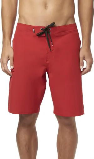 O'NEILL Men's Water Resistant Hyperfreak Stretch Swim Boardshorts, 20 Inch Outseam (Red/Lifeguard, 28)
