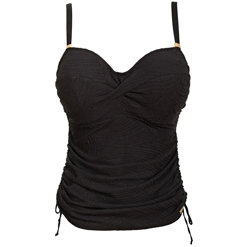 Ottawa Twist Front Tankini Top Black - Fantasie Swim