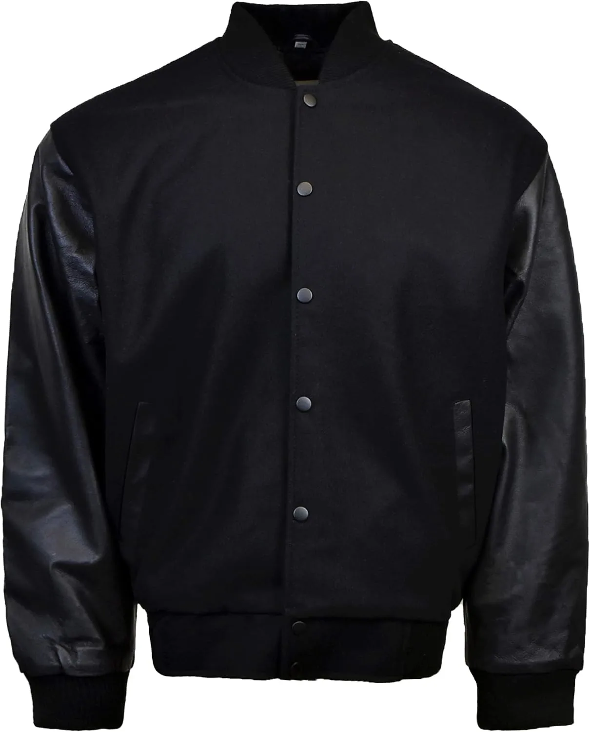 Outfitters Men's Varsity Jacket Leather Sleeve and Wool Blend Letterman College Varsity Jacket Bomber Style Jacket