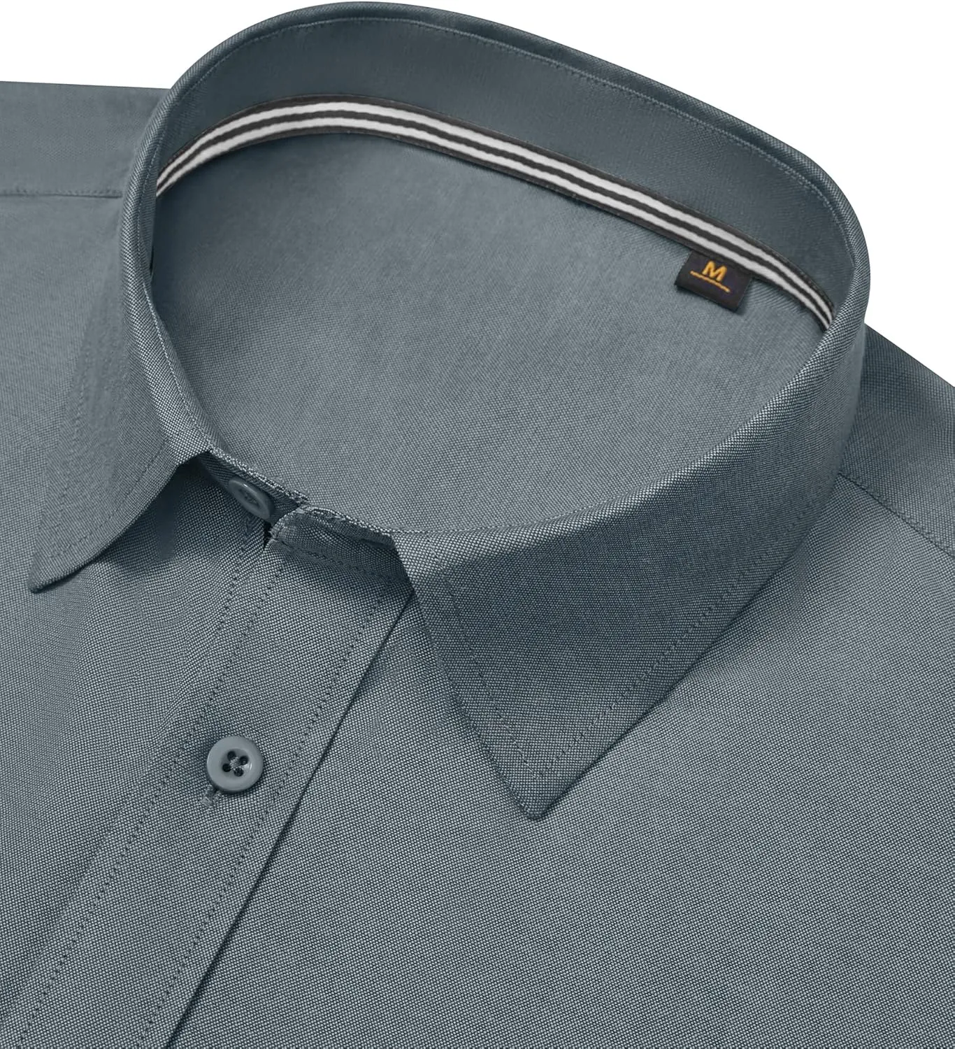 Oxford Dress Shirts for Men Long Sleeve Oxford Casual Dress Button Down Shirts Contrast Button Shirts with Pocket