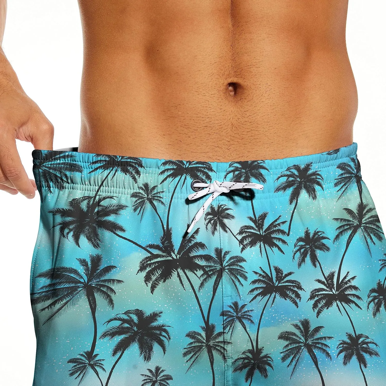 Partrest American Flag Men's Swim Trunks with Compression Liner USA Flag Swimming Trunks Board Shorts with Pocket Swim Shorts