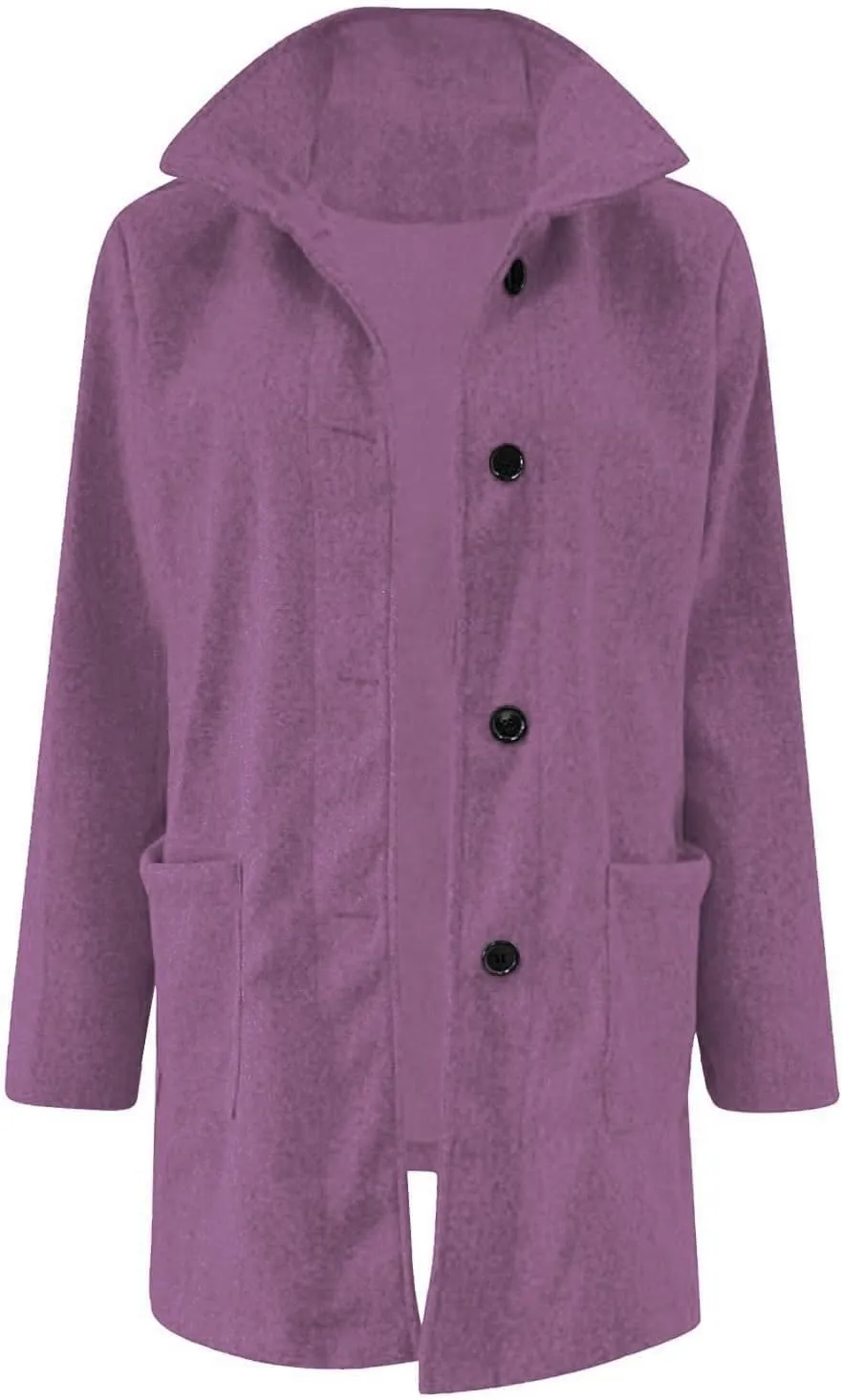 Pea Coats for Women Women Winter Long Wool Blend Peacoat Stand Collar Single Breast Thicken Blazer Jacket