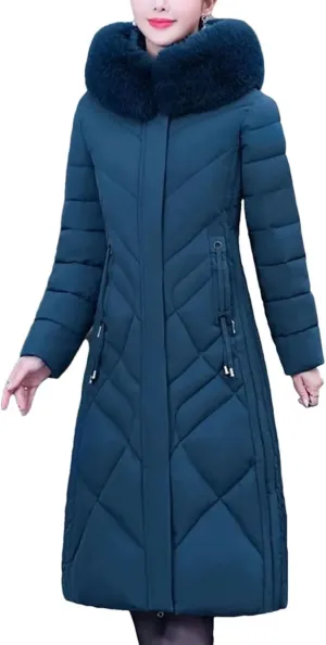 Pegsmio Middle-Aged Women's Winter Cotton Coat Mother's Down Cotton Padded Jackets Warm Thick Parkas