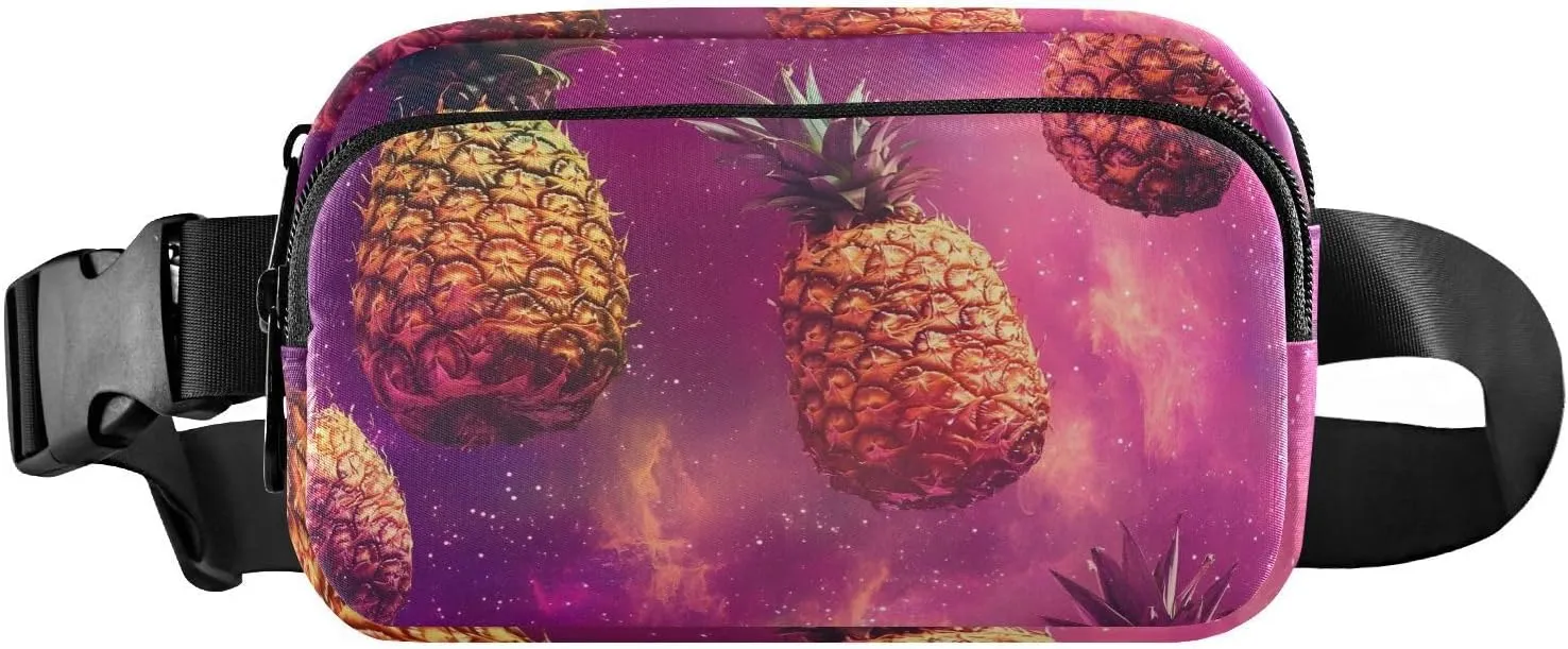 Pineapples Fanny Pack Water Resistant Waist Pack Sling Bag Purse for Women Men Travel Hiking