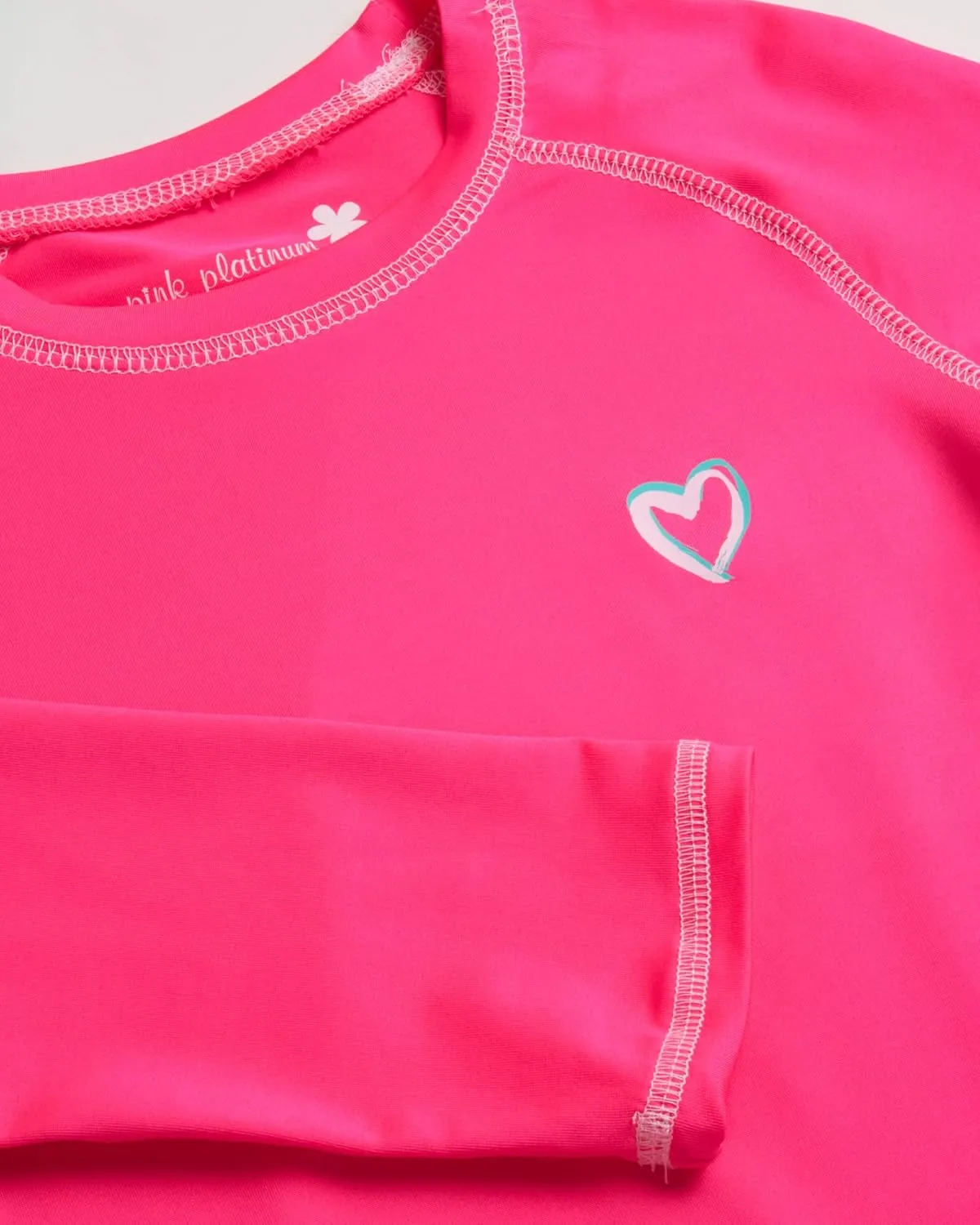 Pink Platinum Girls Rash Guard - UPF 50  Long Sleeve Quick Dry Swimwear and Sun Protection Swim Shirts for Girls (Size: 4-16)