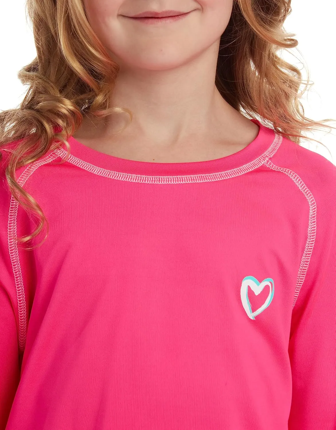 Pink Platinum Girls Rash Guard - UPF 50  Long Sleeve Quick Dry Swimwear and Sun Protection Swim Shirts for Girls (Size: 4-16)