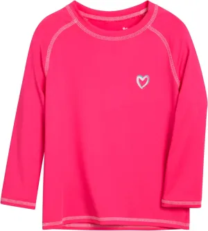 Pink Platinum Girls Rash Guard - UPF 50  Long Sleeve Quick Dry Swimwear and Sun Protection Swim Shirts for Girls (Size: 4-16)