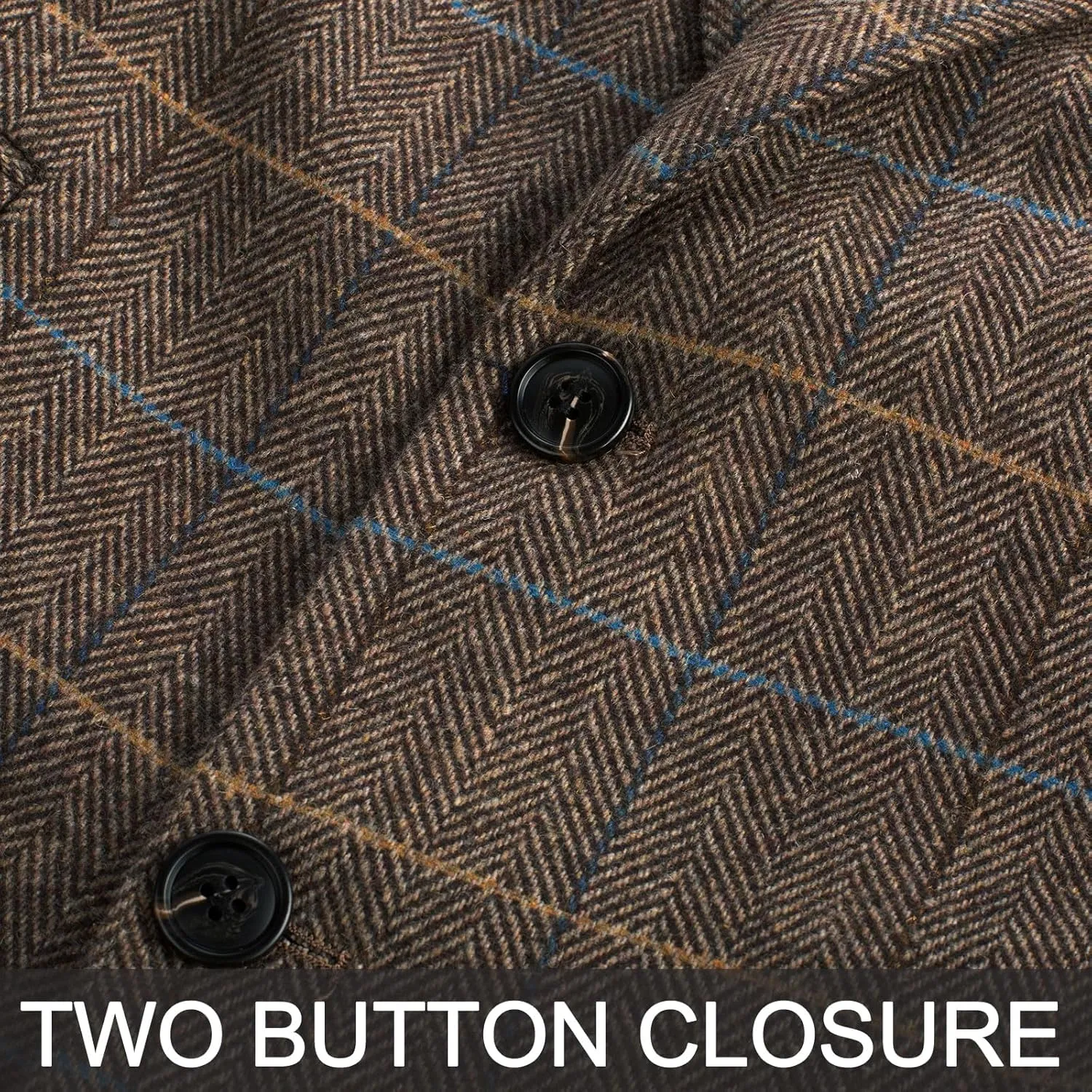 PJ PAUL JONES Men's Vintage Herringbone Tweed Blazers British Wool Blend Sport Coat Jacket