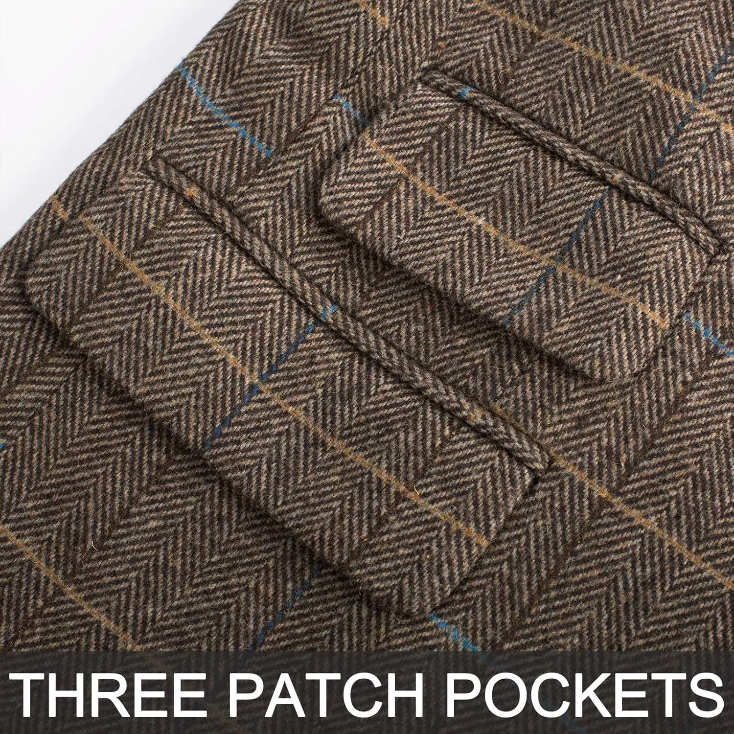 PJ PAUL JONES Men's Vintage Herringbone Tweed Blazers British Wool Blend Sport Coat Jacket