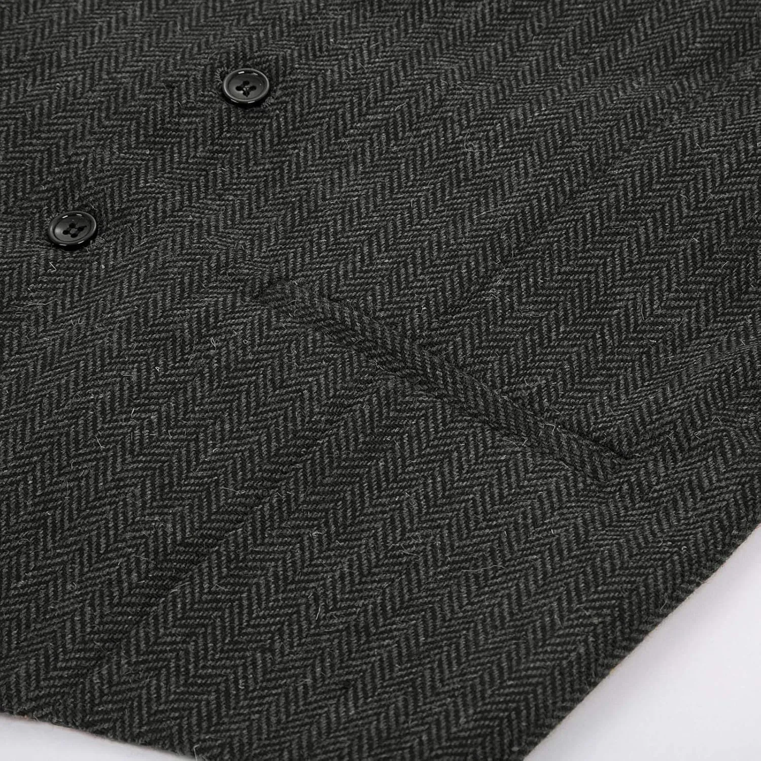 PJ PAUL JONES Mens Western Herringbone Suit Vest Tweed Wool Blend Slim Fit Waistcoat