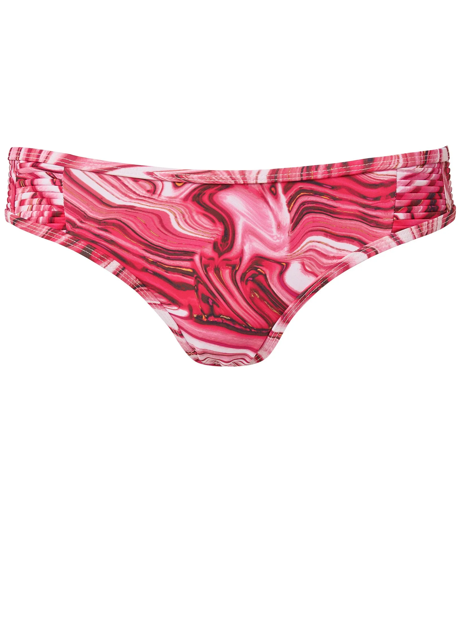 Pleated Low-Rise Bottom - Red Agate
