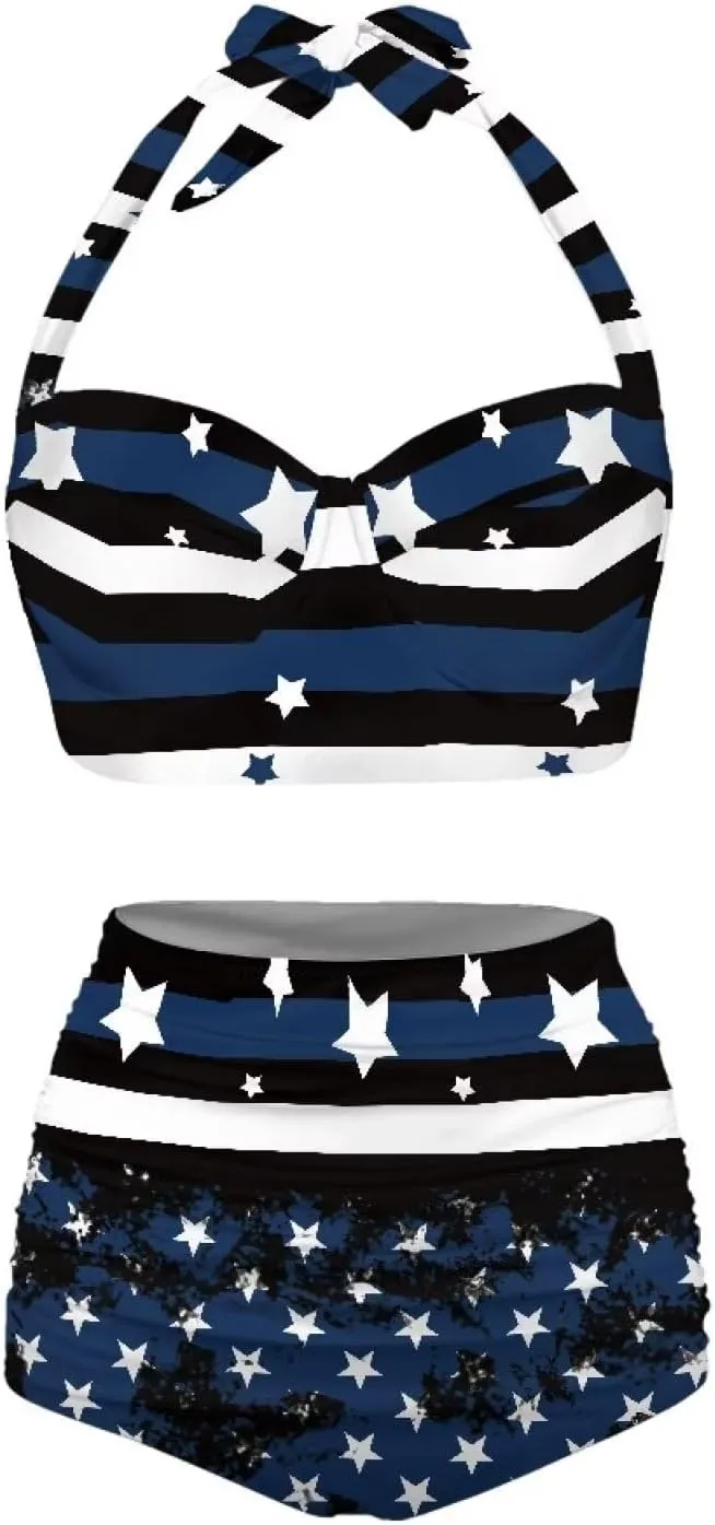 Plus Size Bathing Suit for Women Tummy Control High Waisted Bikini Sets for Women Size S-2XL