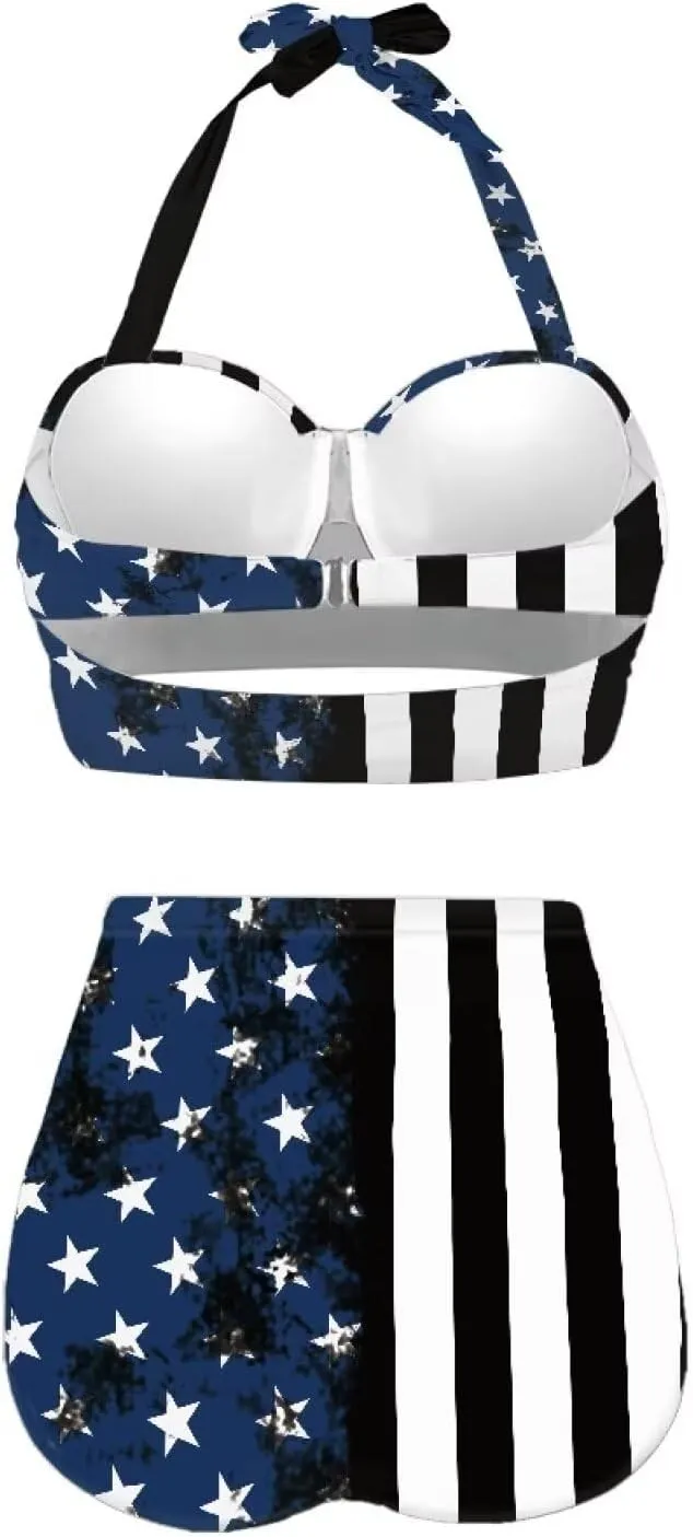 Plus Size Bathing Suit for Women Tummy Control High Waisted Bikini Sets for Women Size S-2XL