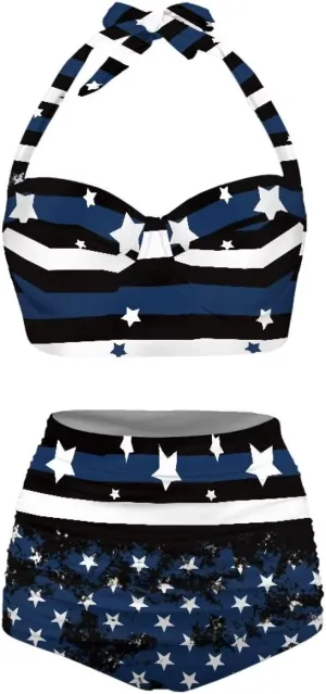 Plus Size Bathing Suit for Women Tummy Control High Waisted Bikini Sets for Women Size S-2XL