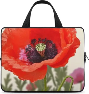 Poppy Flower Laptop Bag Durable Laptop Sleeve Water-Resistant Notebook Bag for Computer Or Tablet