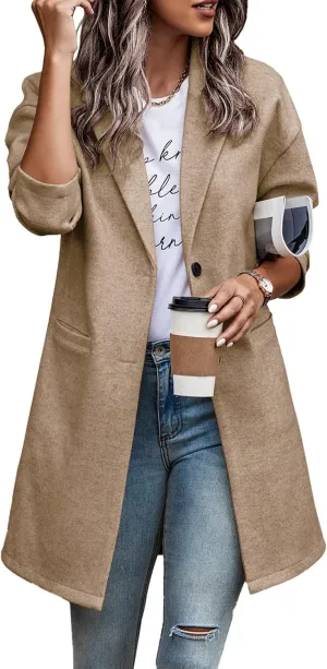 PRETTYGARDEN Women's Plaid Shacket Jacket Trendy Casual Button Wool Blend Winter Tartan Trench Coat with Pockets