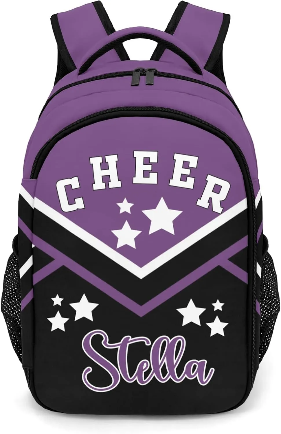 Purple Cheer Cheerleader Personalized School Backpack Durable Laptop Bag for Man Woman