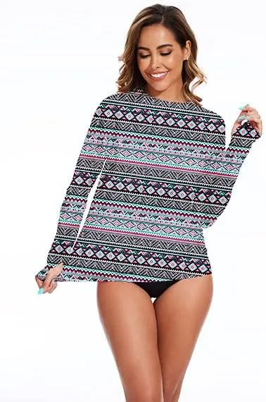 Rash Guard for Women UPF 50  Long Sleeve Rashguard Shirt Sun Protection Quick Dry Swim Shirt No Bottoms&Bras