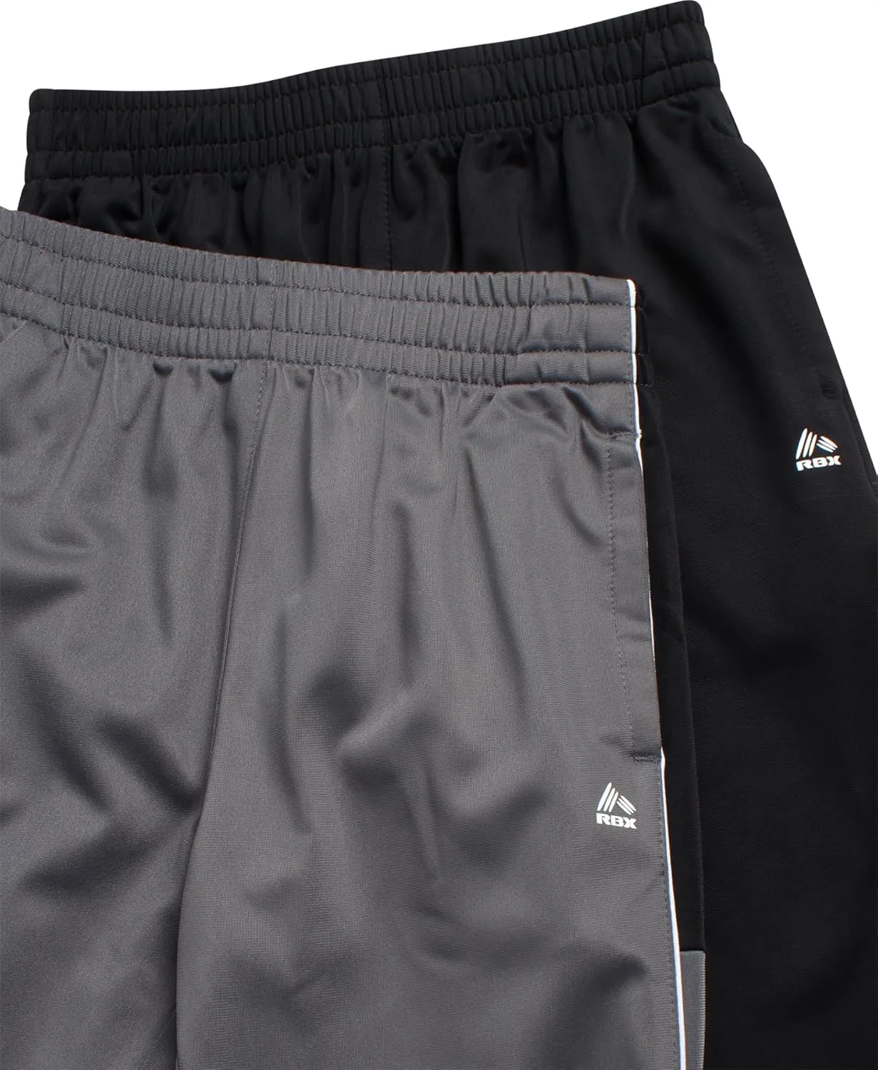 RBX Boys Sweatpants - 2 Pack Stretch Performance Tricot Activewear Boys Joggers Athletic Pants with Side Pockets (Size: 4-20)