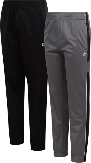 RBX Boys Sweatpants - 2 Pack Stretch Performance Tricot Activewear Boys Joggers Athletic Pants with Side Pockets (Size: 4-20)