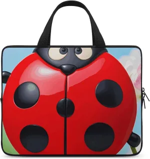 Red Ladybug Laptop Bag Durable Laptop Sleeve Water-Resistant Notebook Bag for Computer Or Tablet