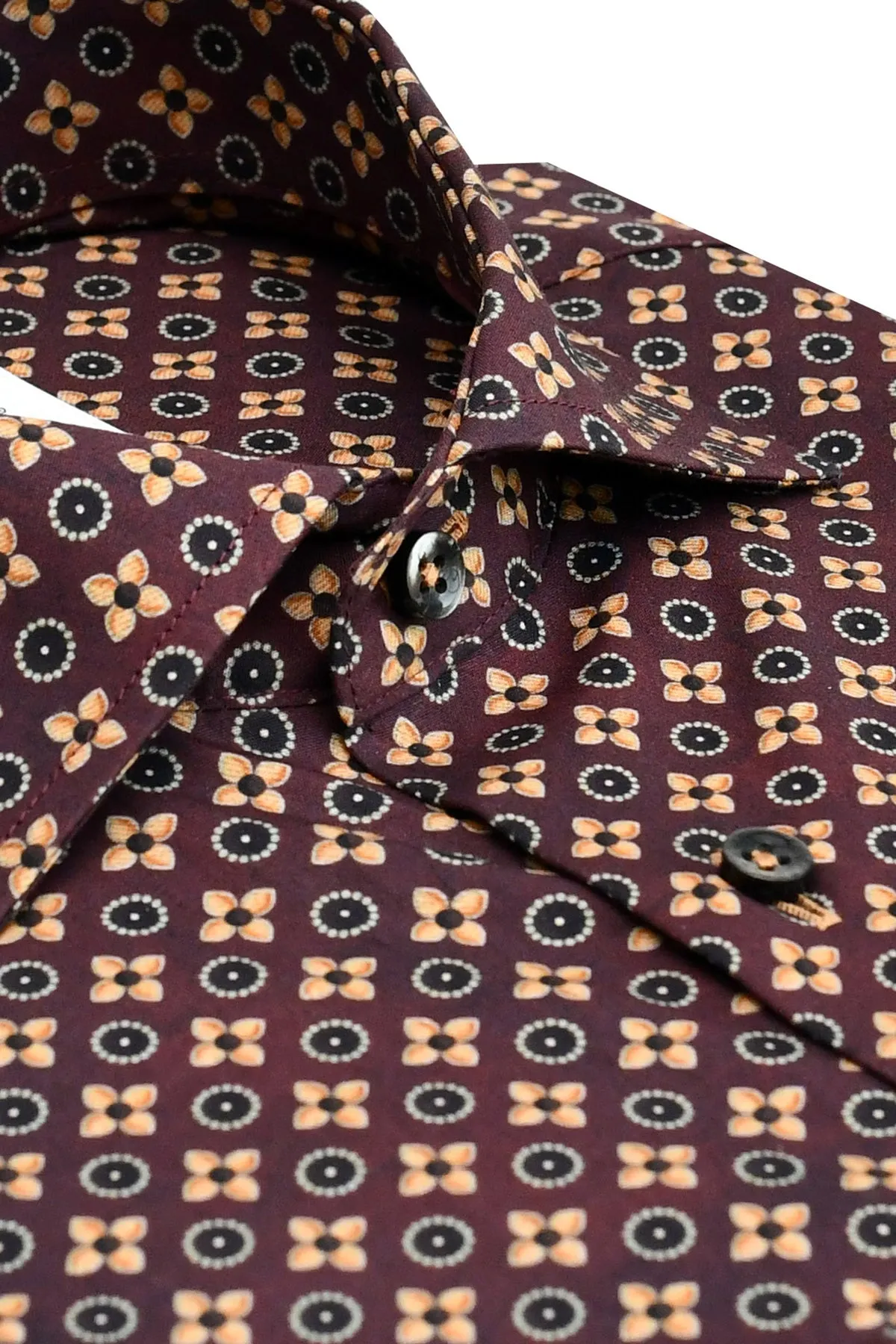Red medallion printed regular fit shirt