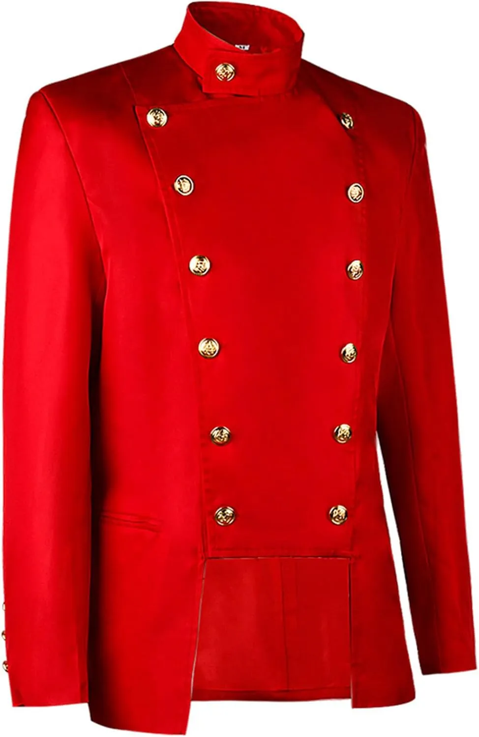 Red Steampunk Vintage Jacket for Men Patchwork Tailcoat Vintage Adult Festival Cosplay Swallow-tailed Coat