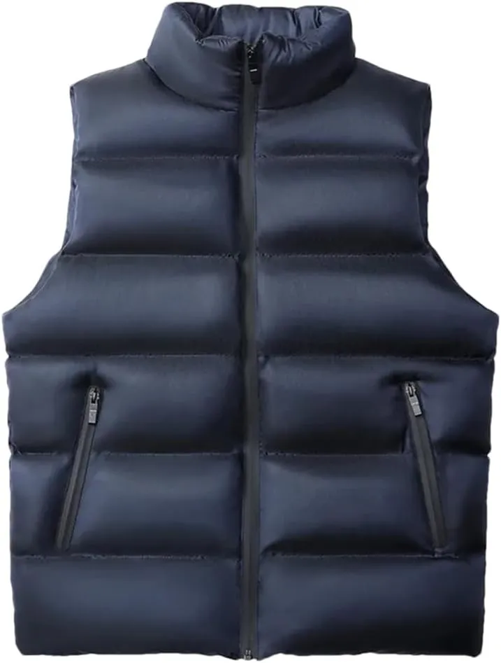 REHJJDFD Mens Sleeveless Jackets Vest Winter Male Cotton-Padded Vest Coats Thicken Waistcoats