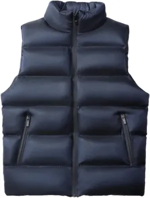 REHJJDFD Mens Sleeveless Jackets Vest Winter Male Cotton-Padded Vest Coats Thicken Waistcoats