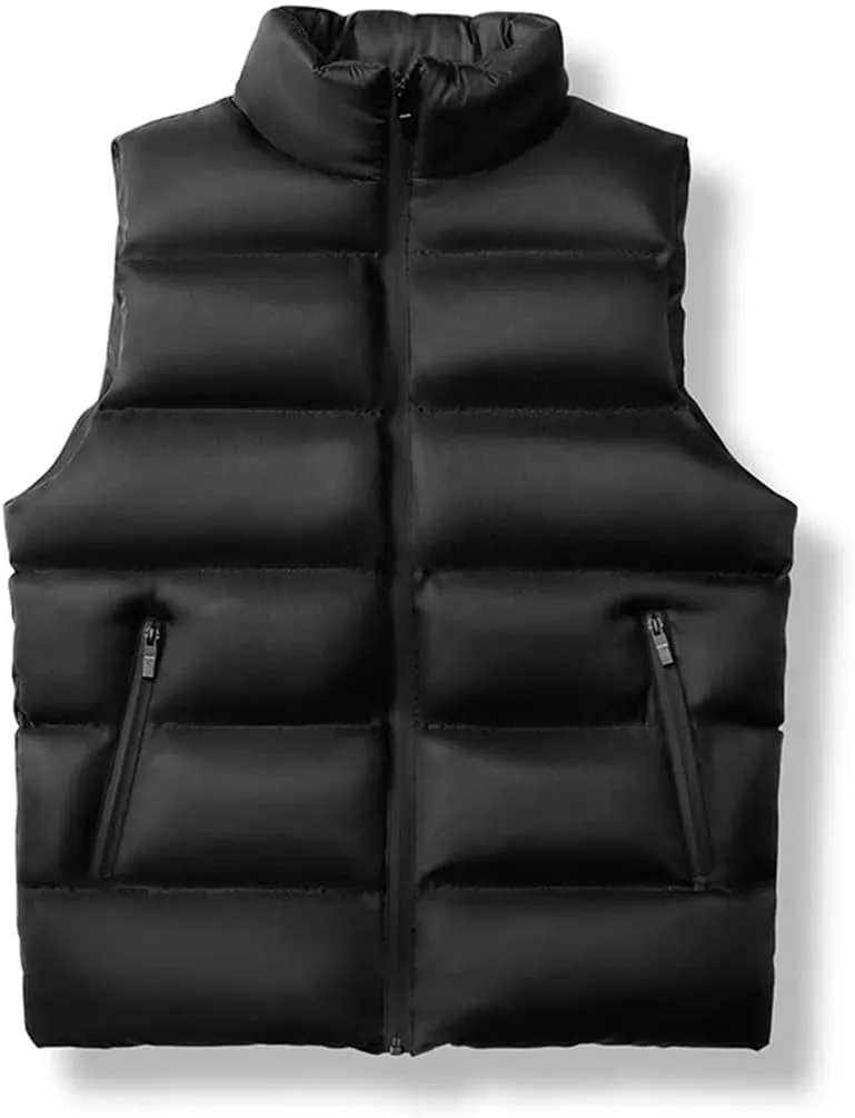 REHJJDFD Mens Sleeveless Jackets Vest Winter Male Cotton-Padded Vest Coats Thicken Waistcoats