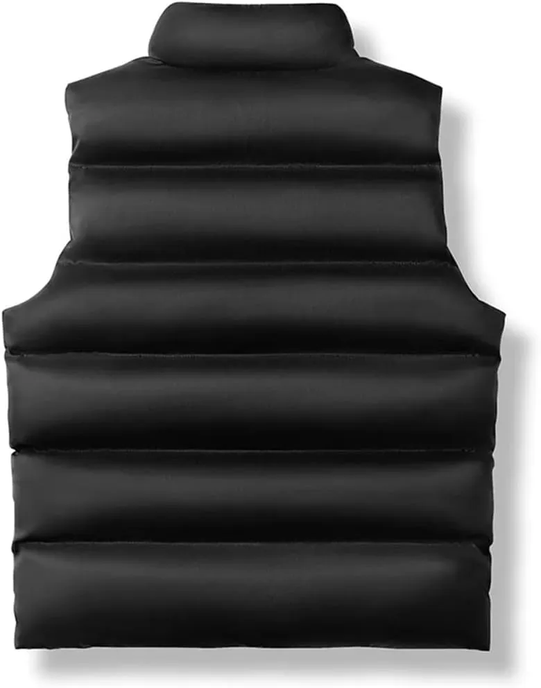 REHJJDFD Mens Sleeveless Jackets Vest Winter Male Cotton-Padded Vest Coats Thicken Waistcoats