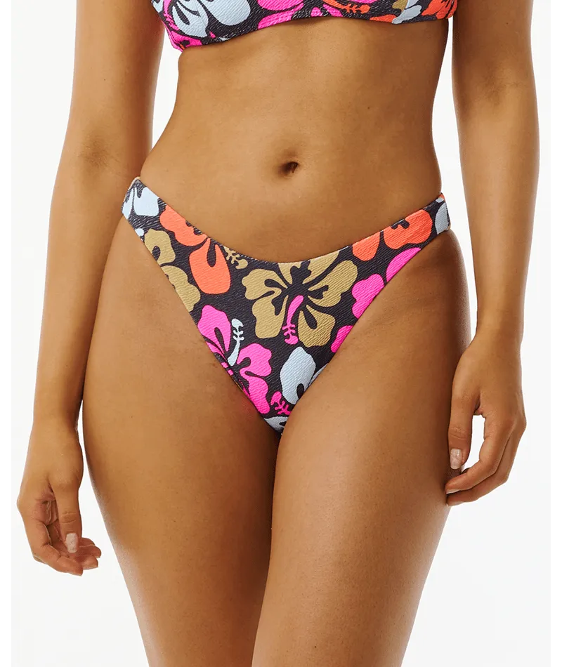 Rip Curl Hibiscus Heat Hi Cut Cheeky Bottom-Multi