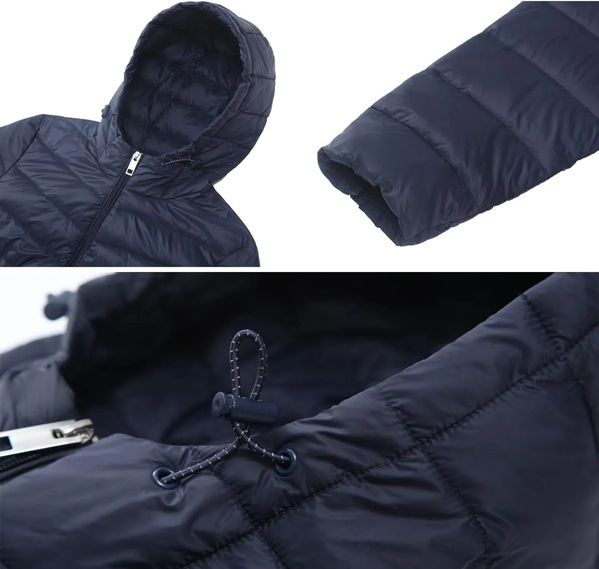 Rokka&Rolla Women's Lightweight Packable Puffer Jacket Water-Resistant Hooded Winter Long Coat