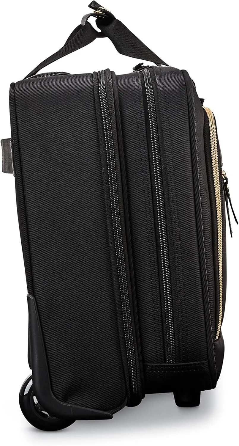 Samsonite Women's Upright Mobile Office Suitcase, Black, Water Resistant, Padded Laptop Compartment, Front Zippered Pockets