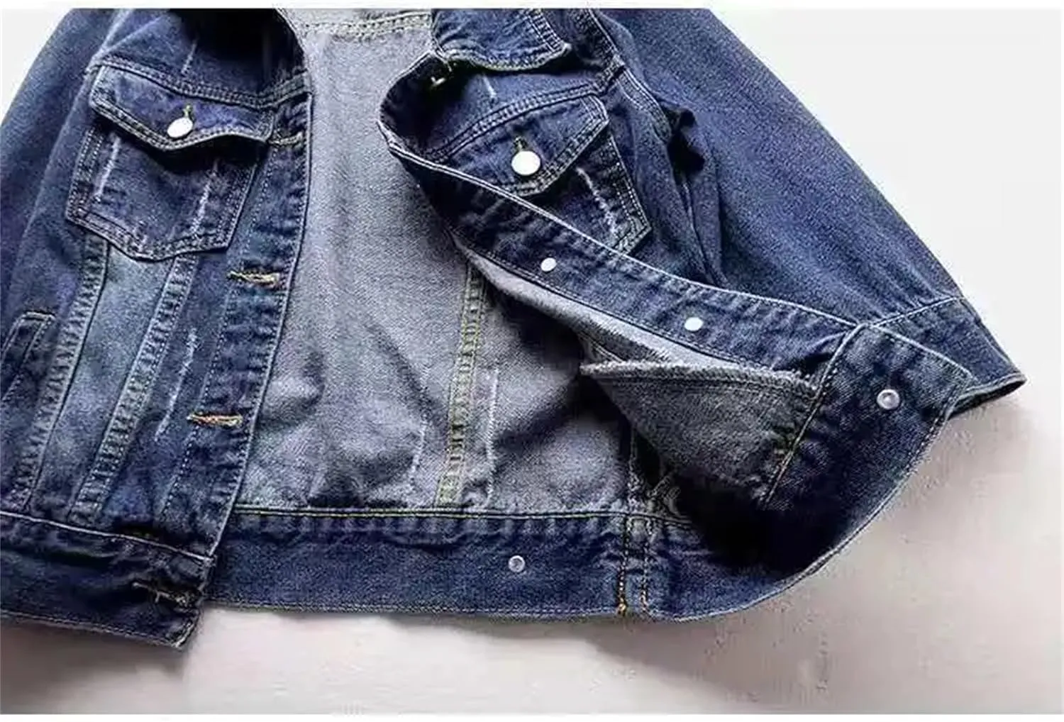 SaoBiiu Women Denim Jacket Autumn Winter Washed Blue Jeans Coat Turn-Down Collar Denim Jackets
