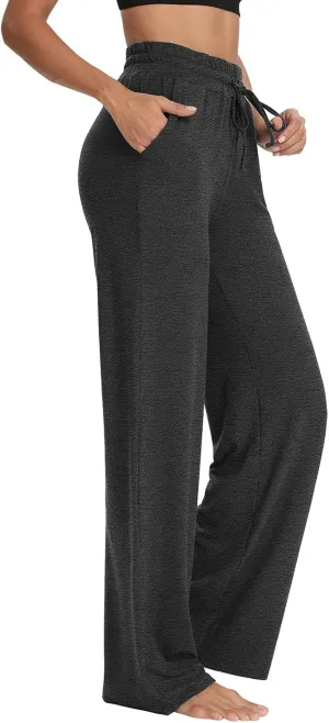 Sarin Mathews Womens Yoga Sweatpants Wide Leg High Waisted Lounge Pajamas Pants Comfy Workout Loose Pants with Pockets