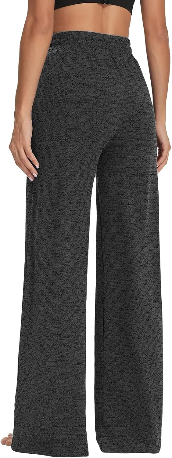 Sarin Mathews Womens Yoga Sweatpants Wide Leg High Waisted Lounge Pajamas Pants Comfy Workout Loose Pants with Pockets