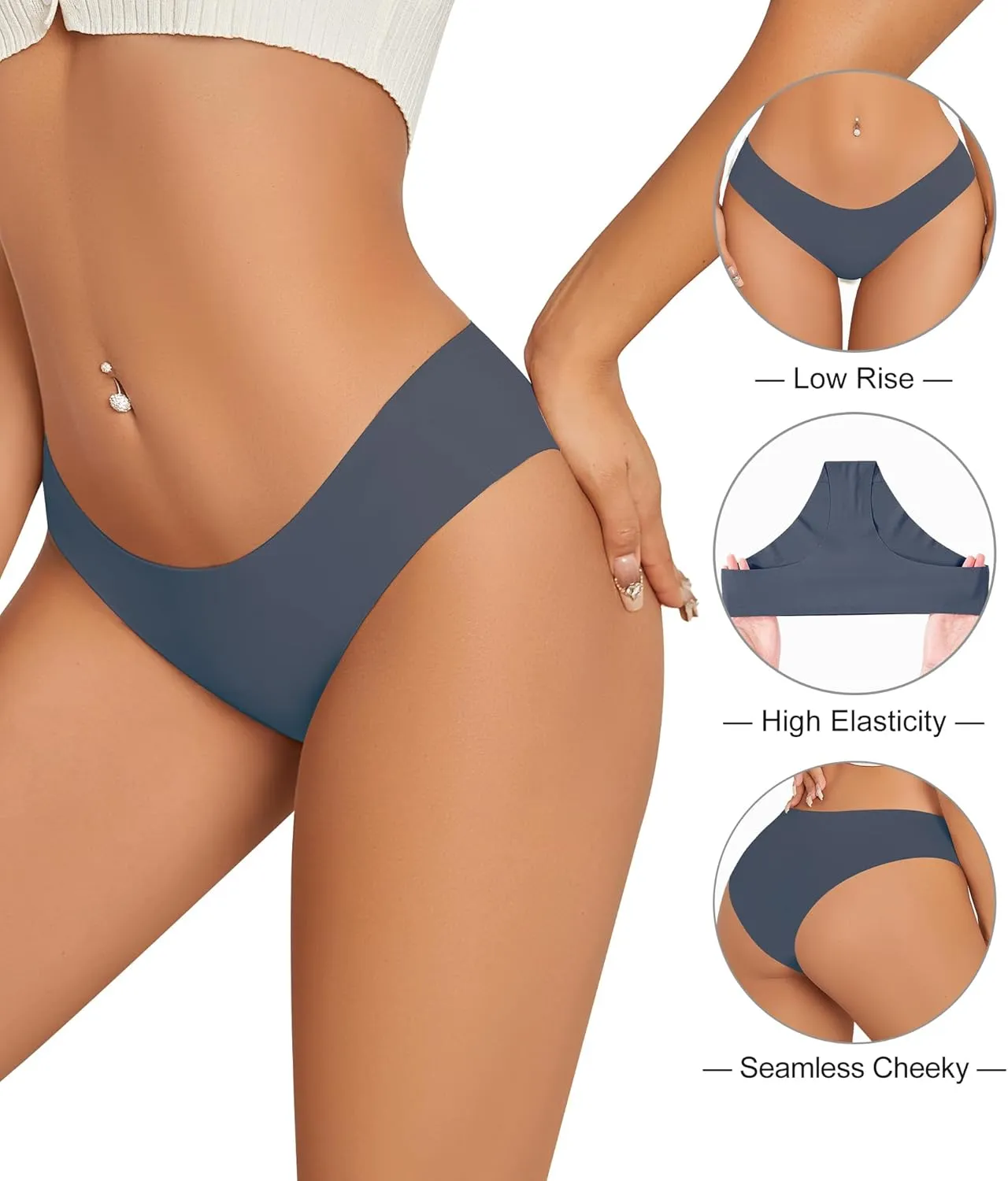 Seamless Bikini Underwear For Women, Cheeky Seamless Underwear, Workout No Show Panties, Underwear Women Pack