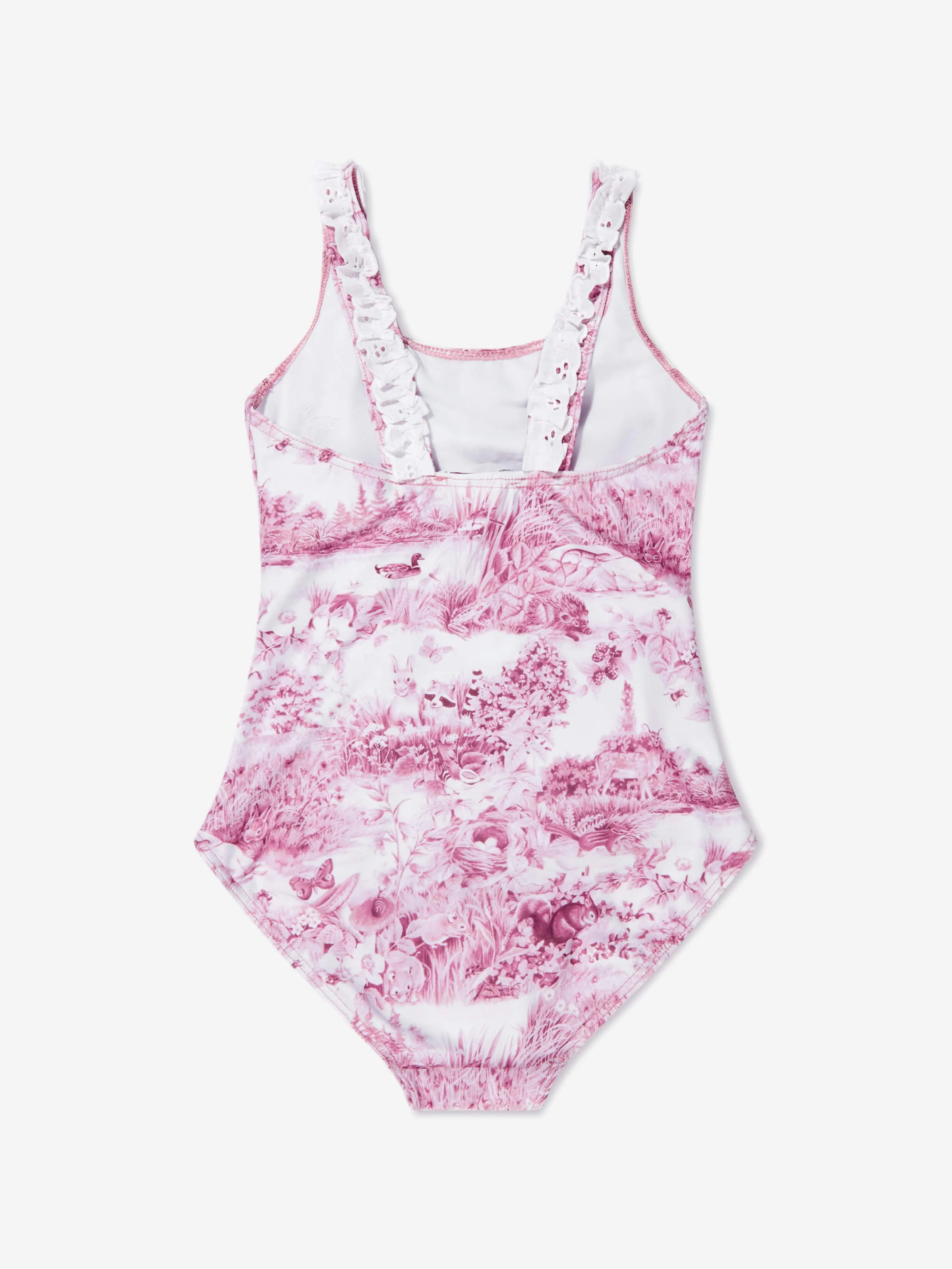 Selini Action Girls Toile de Jouy Swimsuit in Pink