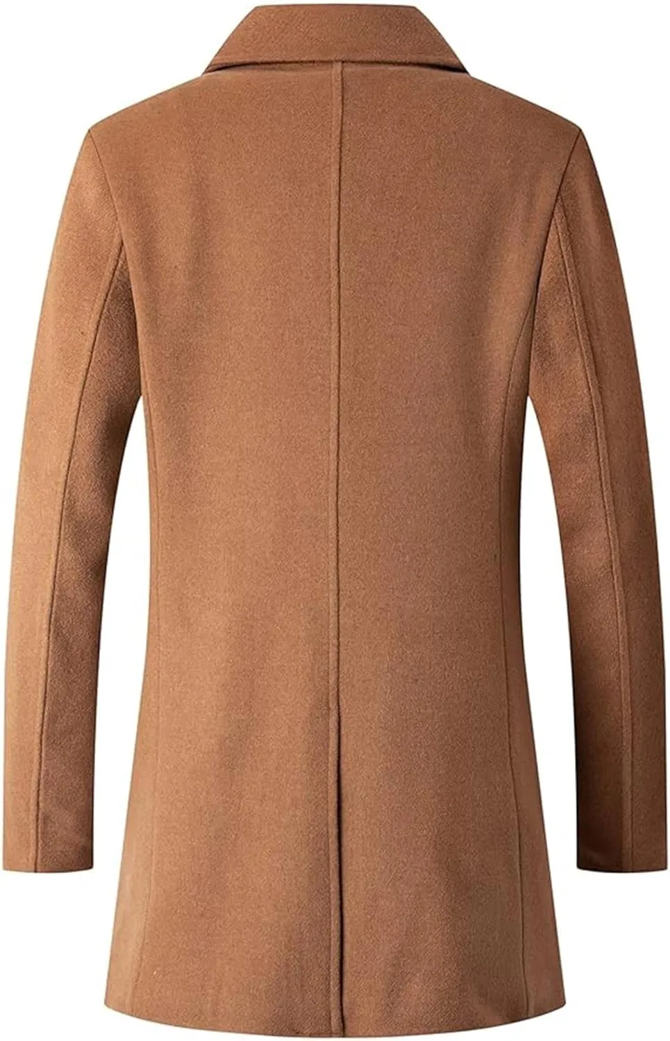 SEMATOMALA Men's Classic Notched Collar Double Breasted Formal Business Work Wool Blend Pea Coat