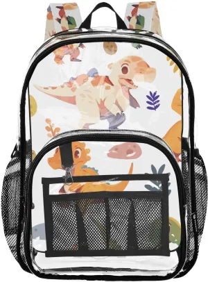 senya Transparent School Bag Dinosaurs Eggs Travel Backpack With Water-Resistant PVC Plastic Clear Bagpack