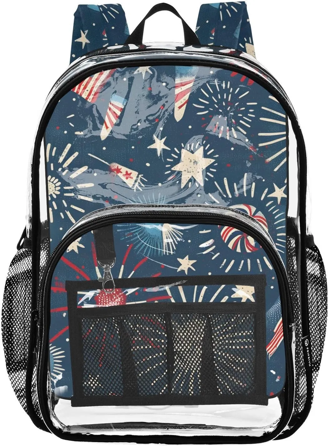 senya Transparent School Bag Fireworks Celebration Travel Backpack With Water-Resistant PVC Plastic Clear Bagpack