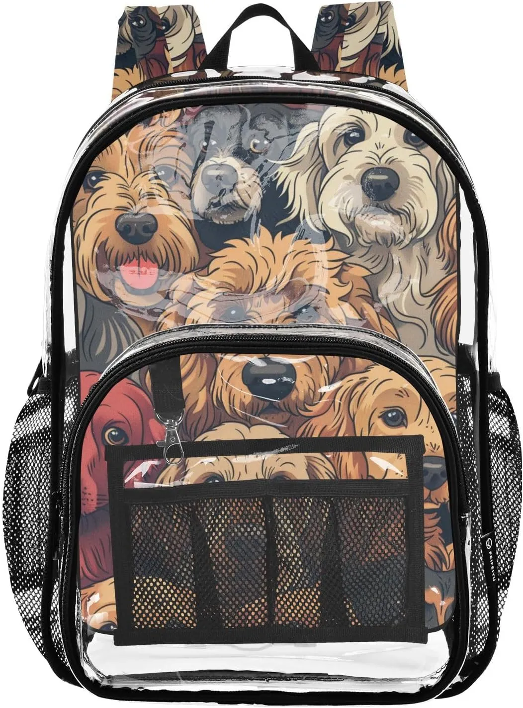 senya Transparent School Bag Innocent Dogs Travel Backpack With Water-Resistant PVC Plastic Clear Bagpack