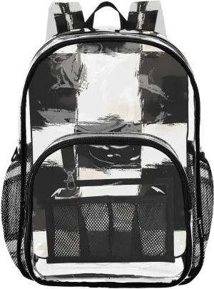senya Transparent School Bag Stroke Checkerboard Travel Backpack With Water-Resistant PVC Plastic Clear Bagpack