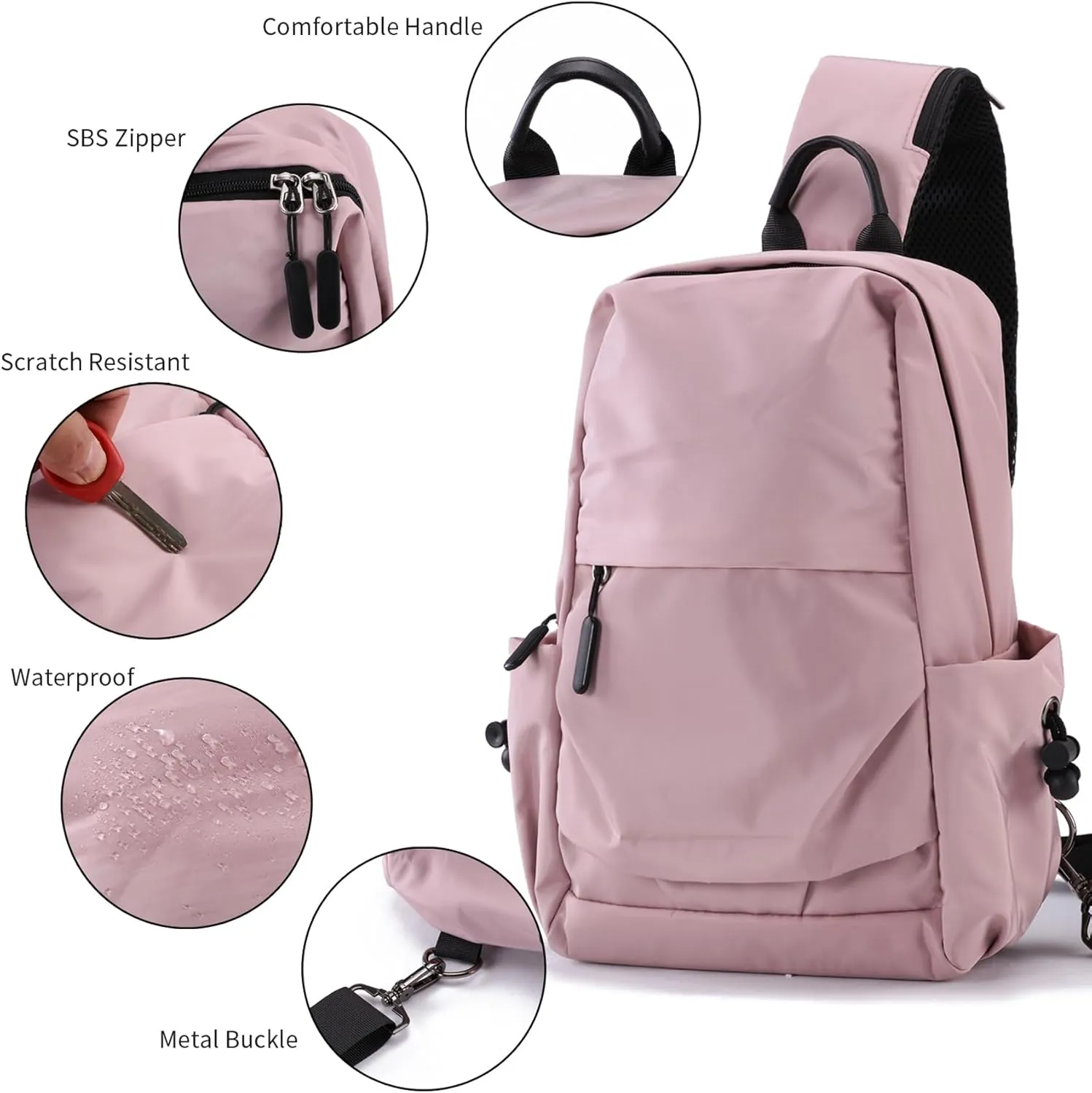 Seoky Rop Men Women Sling Bag Backpack Lightweight Water Resistant Shoulder Crossbody Bags for Travel