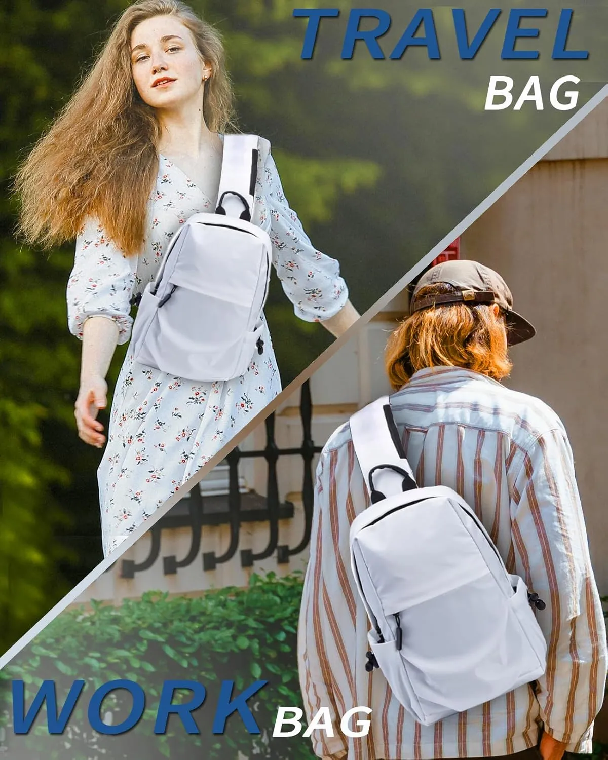 Seoky Rop Men Women Sling Bag Backpack Lightweight Water Resistant Shoulder Crossbody Bags for Travel
