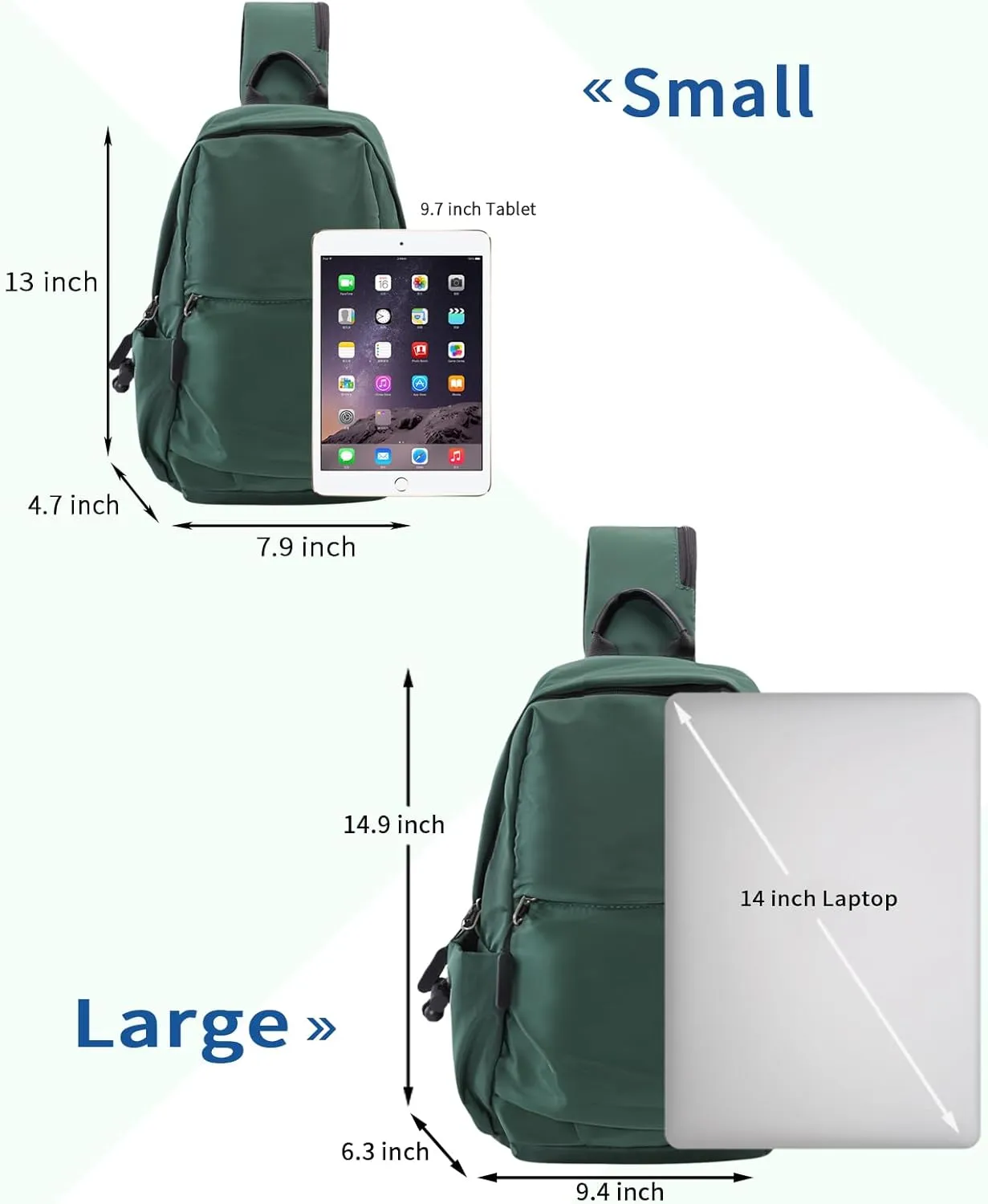 Seoky Rop Men Women Sling Bag Backpack Lightweight Water Resistant Shoulder Crossbody Bags for Travel
