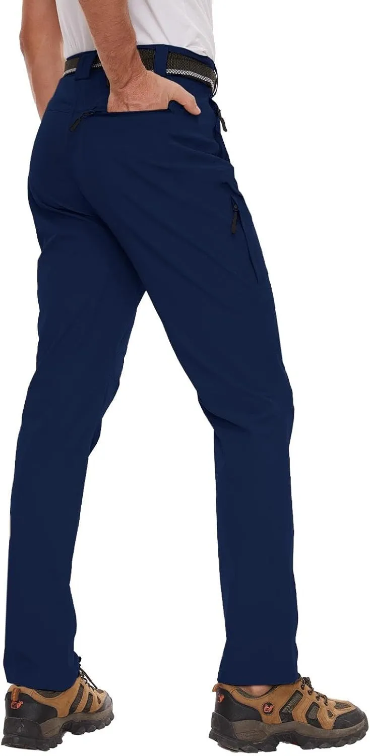 SEVEGO 30"/32"/34"/36" Inseam Men's Tall Hiking Pants Quick Dry Outdoor Waterproof Fishing Cargo Pants with Belt 5 Pockets