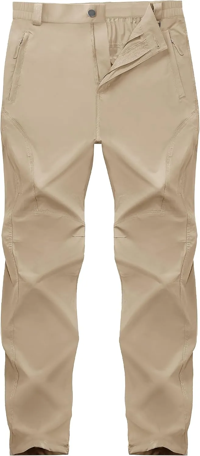 SEVEGO 30"/32"/34"/36" Inseam Men's Tall Hiking Pants Quick Dry Outdoor Waterproof Fishing Cargo Pants with Belt 5 Pockets